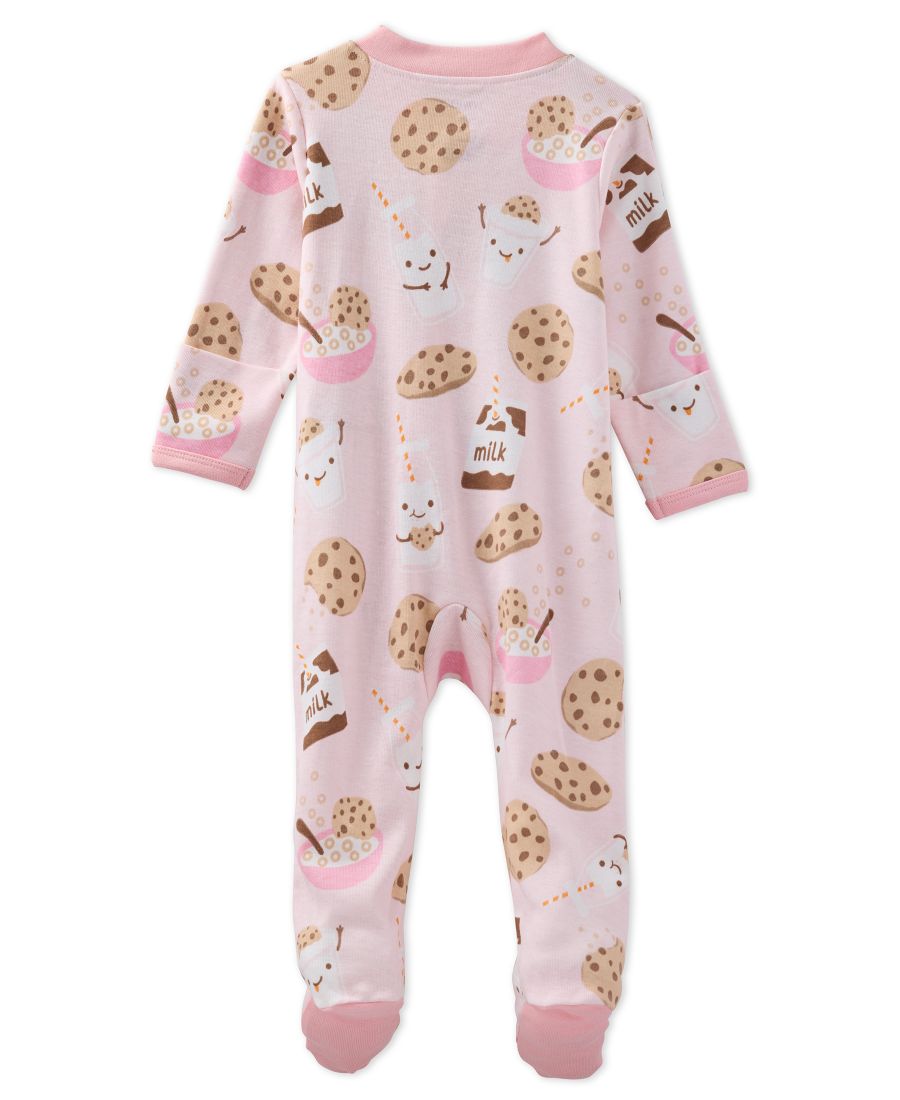 Детский комбинезон для сна и игр Baby Girls Scout с двусторонней молнией и закрытыми ножками butterblu, Pink Milk N Cookie Crew — фото 2