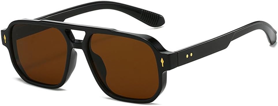 

Солнцезащитные очки UV400 с увеличенным оправой и заклепками, конфетного цвета, для женщин и мужчин, для бега и занятий спортом на открытом воздухе generic, Black-brown