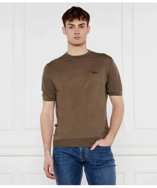 

Льняной свитер Regular fit Aeronautica Militare, зеленый
