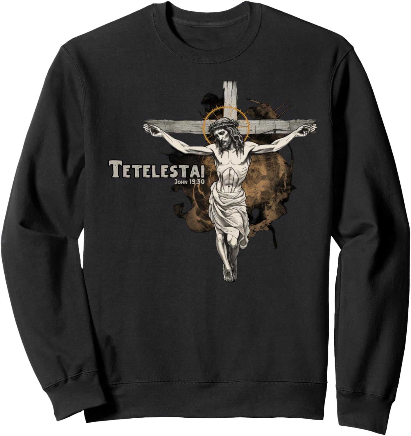 

Толстовка с библейским стихом Тетелестай Иисус Иоанн Christian'S Religion Outfit, черный