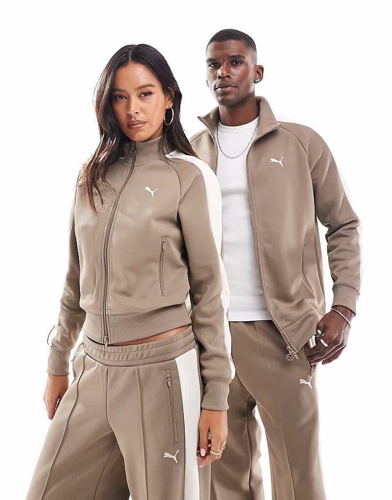 

Куртка Puma T7 Always On Short Track в полностью серо-коричневом цвете