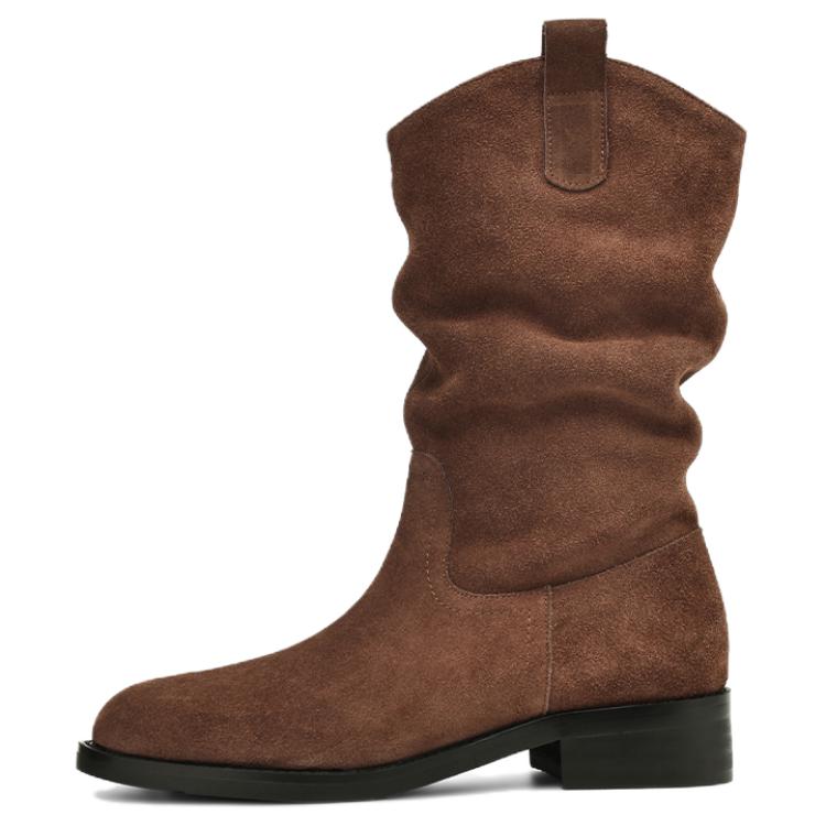 BOERDIQI Ботинки женские на каблуке 3,3 см с подкладкой из коричневого флиса, цвет Brown Fleece-Lined