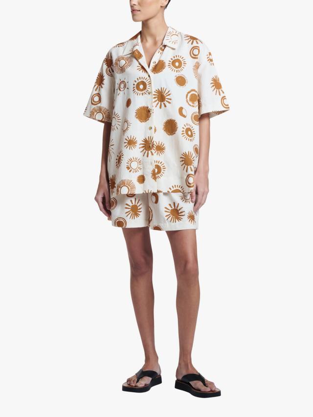 

Montauk Le Soleil рубашка из льняной ткани ASCENO, White/Brown