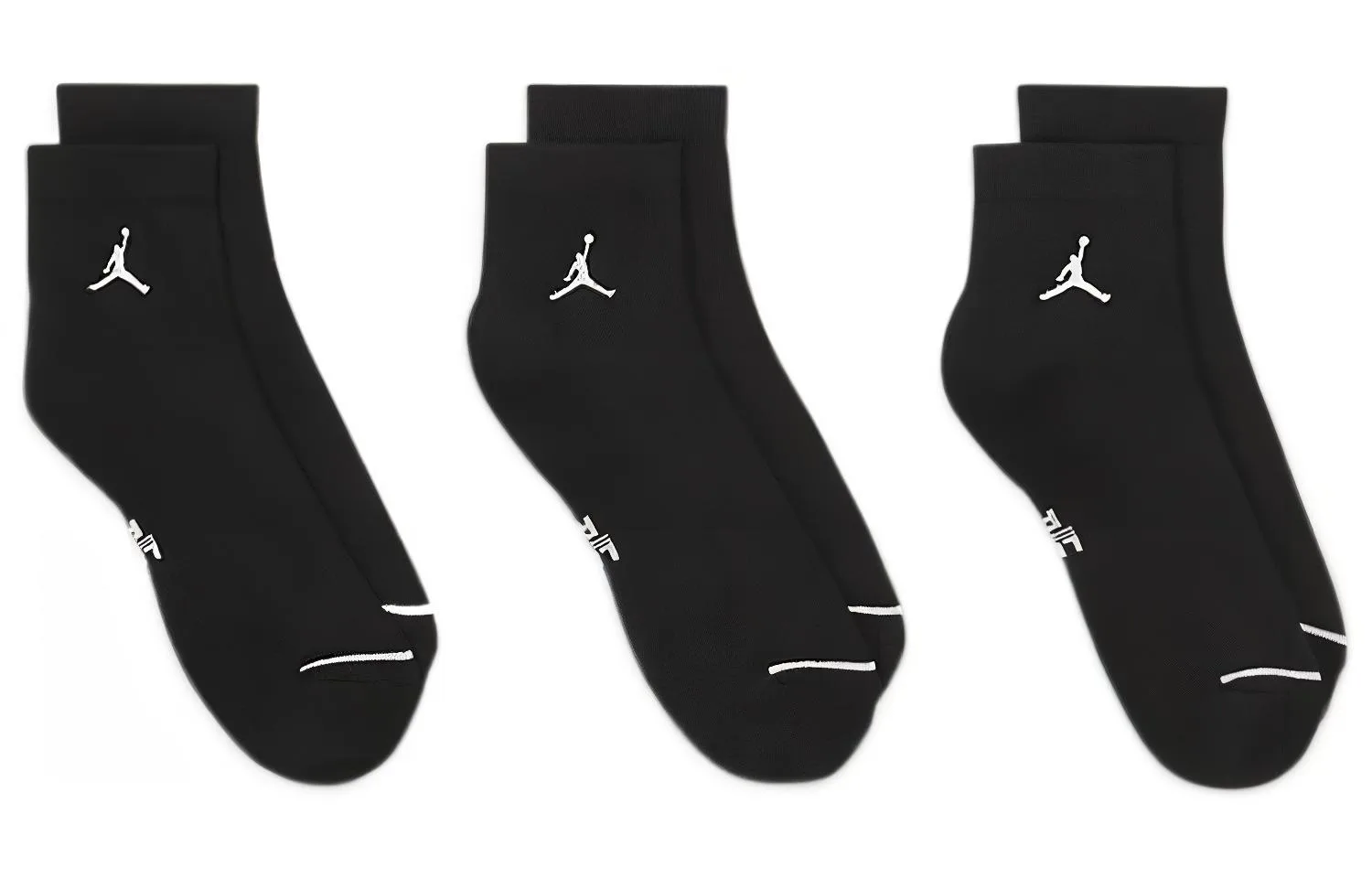 Повседневные носки до щиколотки 3 пары Jordan, 3 Pack (Black+Black+Black) — фото 2
