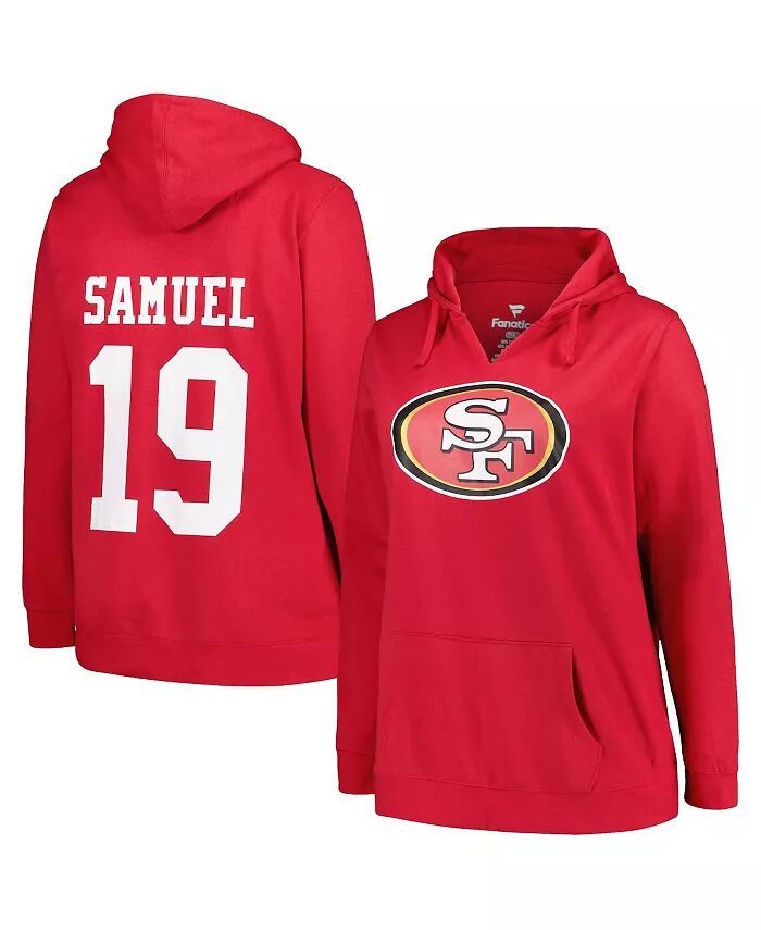 

Женская толстовка с капюшоном Deebo Samuel Scarlet San Francisco 49ers Plus Size с именем игрока и номером Profile