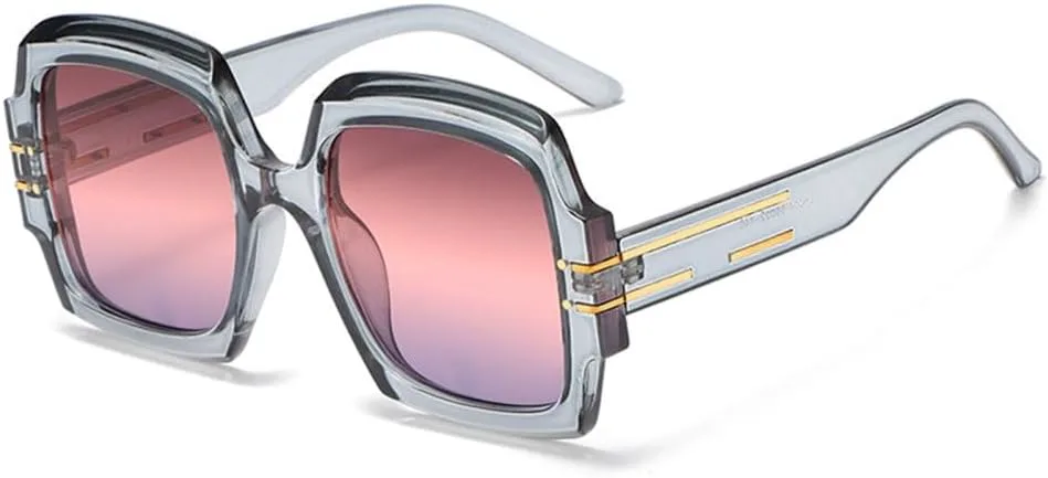 

Солнцезащитные очки LVTFCO для женщин, винтажные, увеличенного размера, черные, с градиентным переходом цвета, защита от ультрафиолета UV400, Wtyj106 Grey Purple