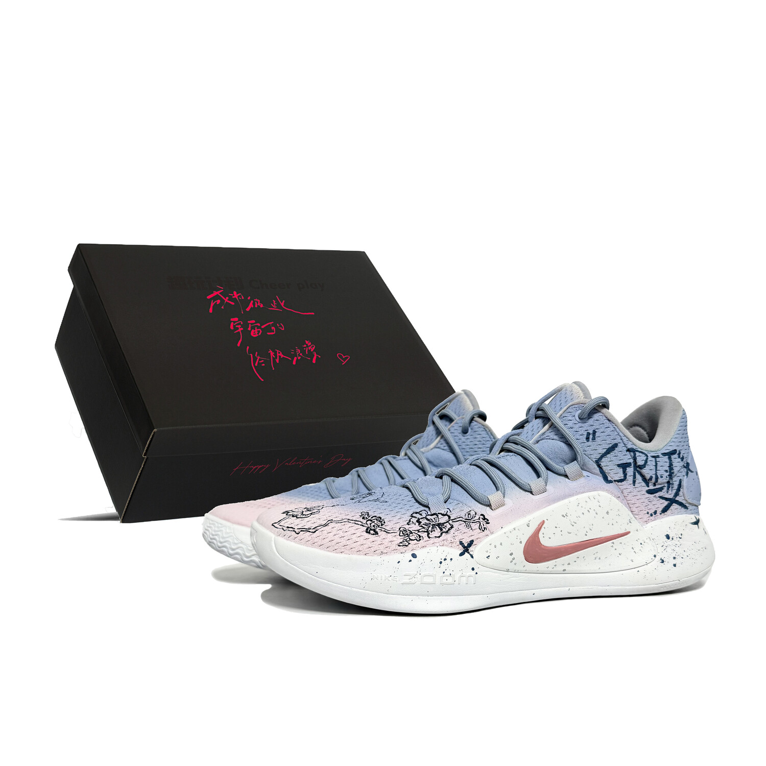 

Баскетбольные кроссовки Hyperdunk X Basketball Shoes Men Low-Top Nike, синий/розовый