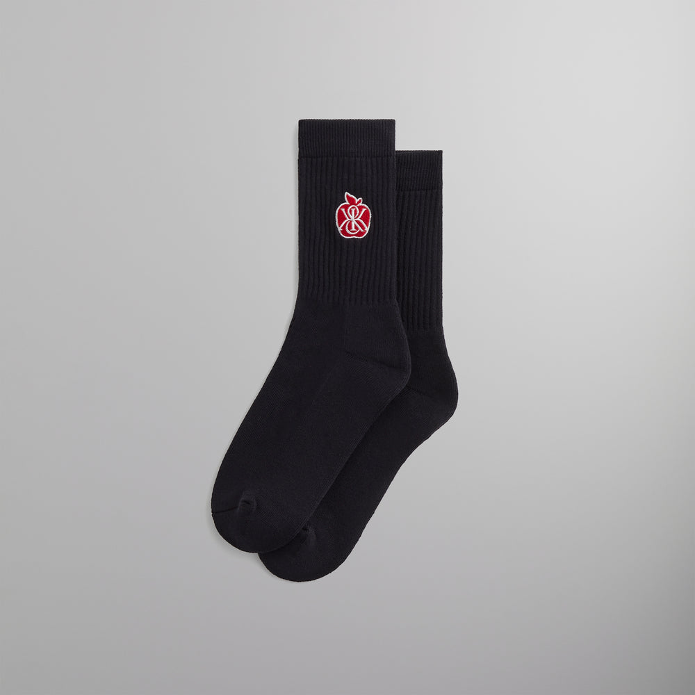 

Носки Kith Apple Crest Embroidered Socks, черный