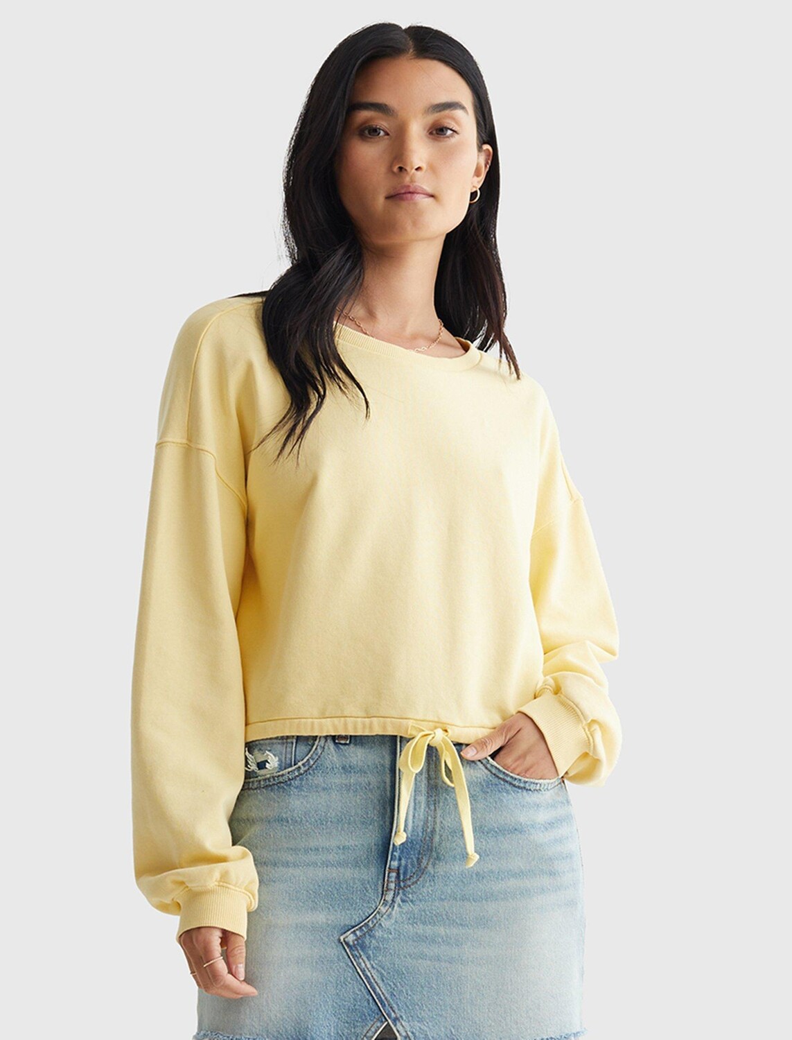 

Женские укороченные брюки Lucky Brand для лета, цвет Light Yellow