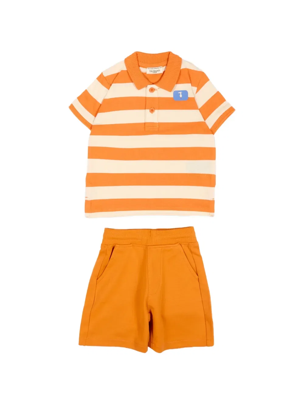 Детская одежда в полоску (комплект из двух предметов) Trussardi Junior, оранжевый