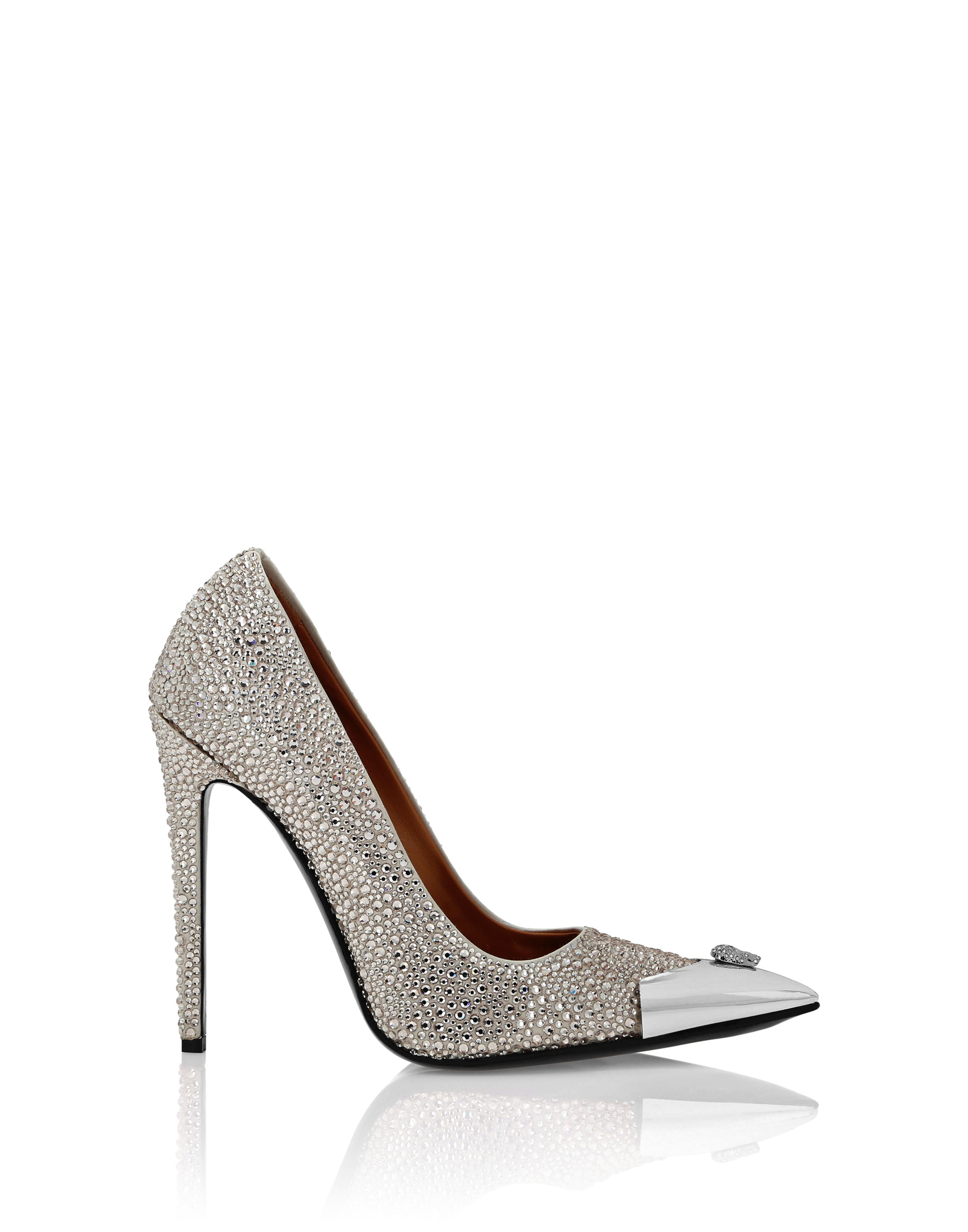 Сатиновые туфли на высоком каблуке Mix Strass с камнями PHILIPP PLEIN, черный — фото 4
