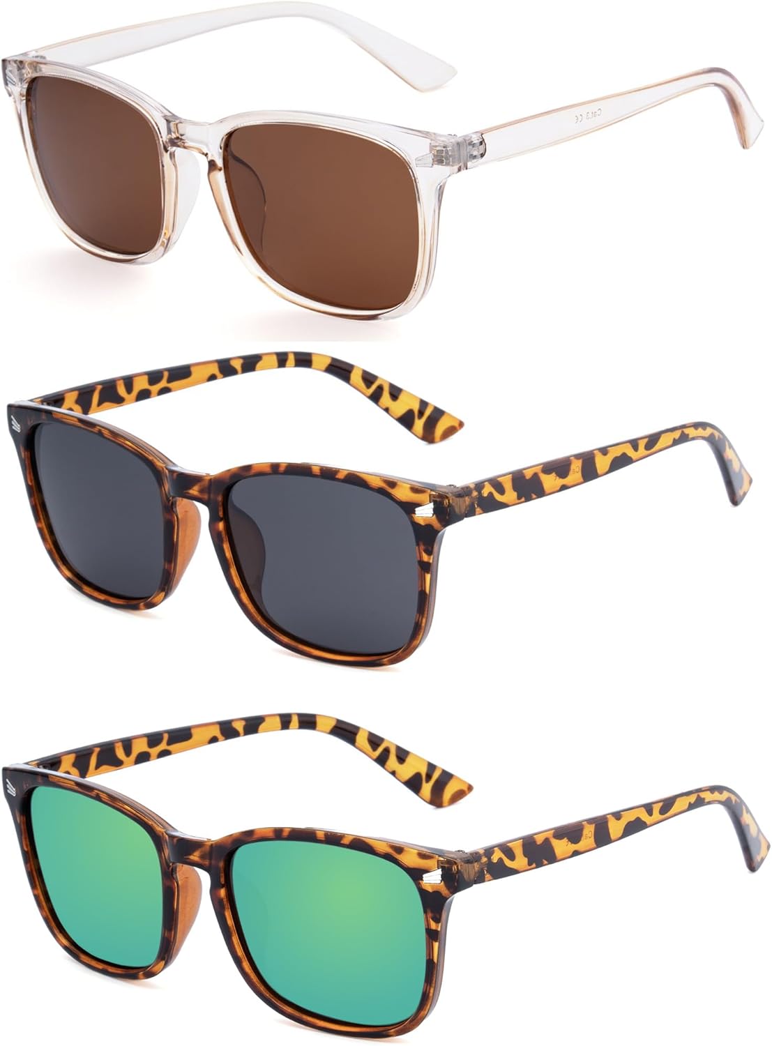 

Женские дизайнерские солнцезащитные очки RONSOU с поляризованными линзами и защитой UV400 - градиентные коричневые + серые + зеленые линзы (3 шт.), A9-gradientbrown + Grey + Green Lens(3 Pcs)