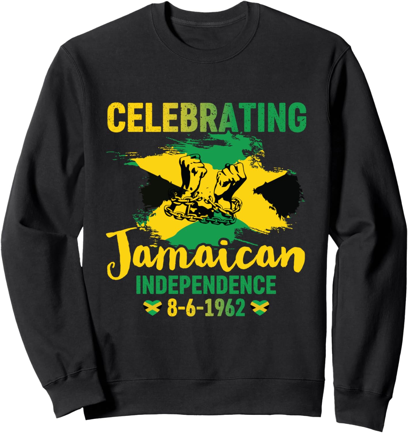 

Ямайка празднует независимость 8 июня 1962 года. Гордая ямайская толстовка, черная Jamaican Independence Day 1962