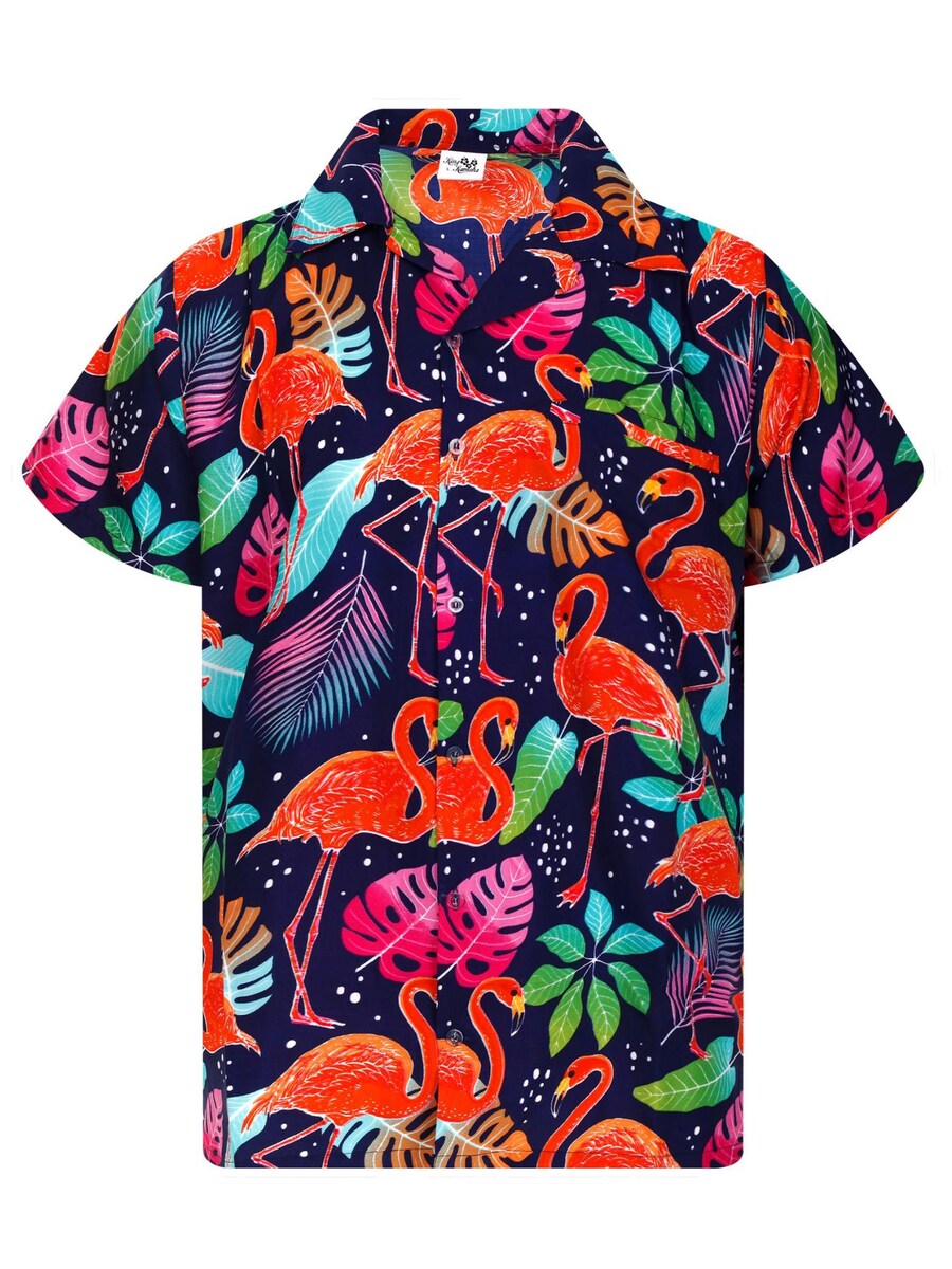 

Рубашка King Kameha Funky Flamingos, темно-синий