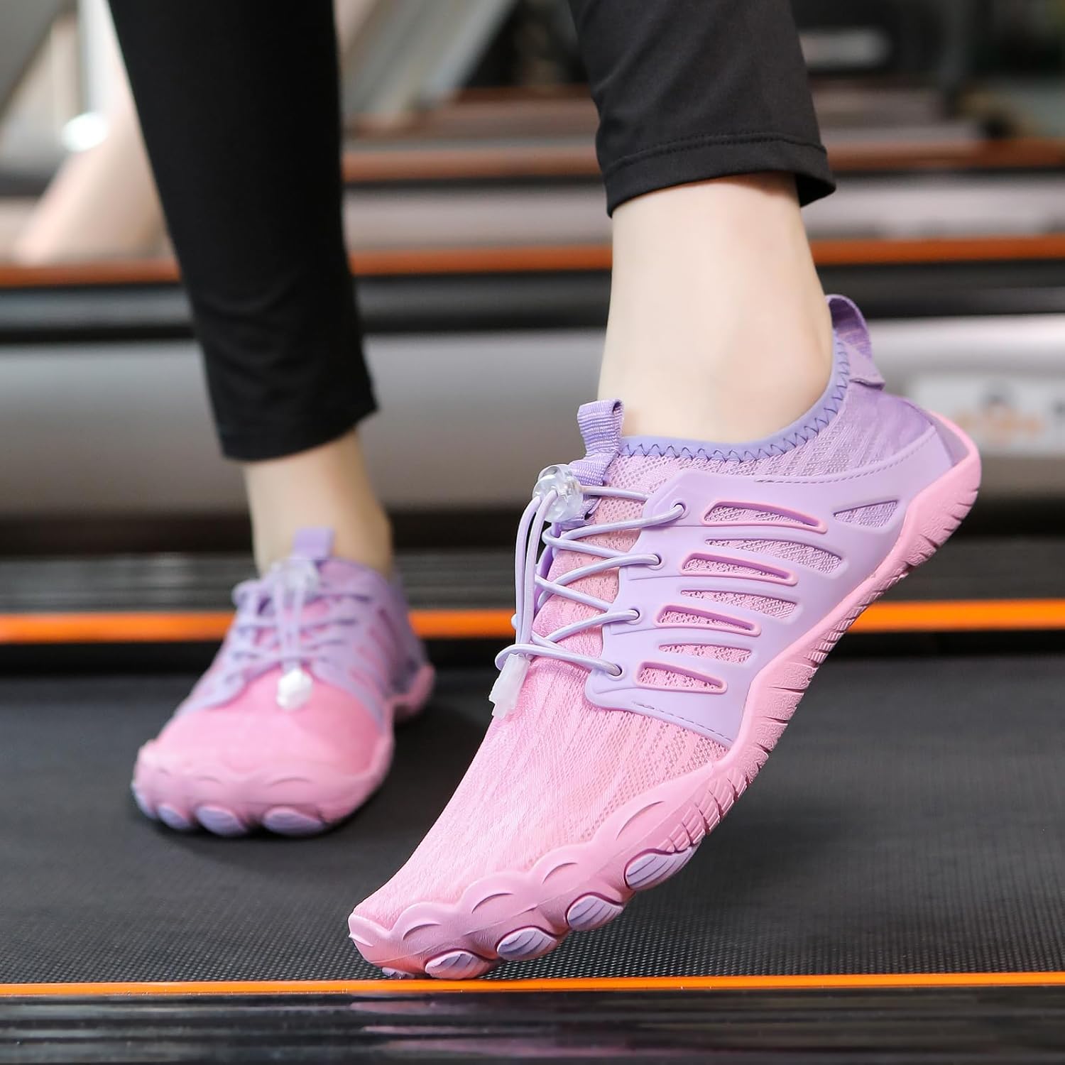 Треккинговая обувь для женщин, противоскользящая уличная унисекс обувь, босоножки при невропатии, водонепроницаемая обувь для активного отдыха, кроссовки с широкой носочной частью, быстро сохнущие, водонепроницаемые, для пляжа Generic, розовый — фото 3