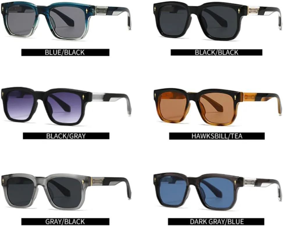 

Модные винтажные солнцезащитные очки в стиле панк с заклепками для женщин и мужчин, популярные для активного отдыха и вождения, роскошные очки VVTWSSW, Gray Black