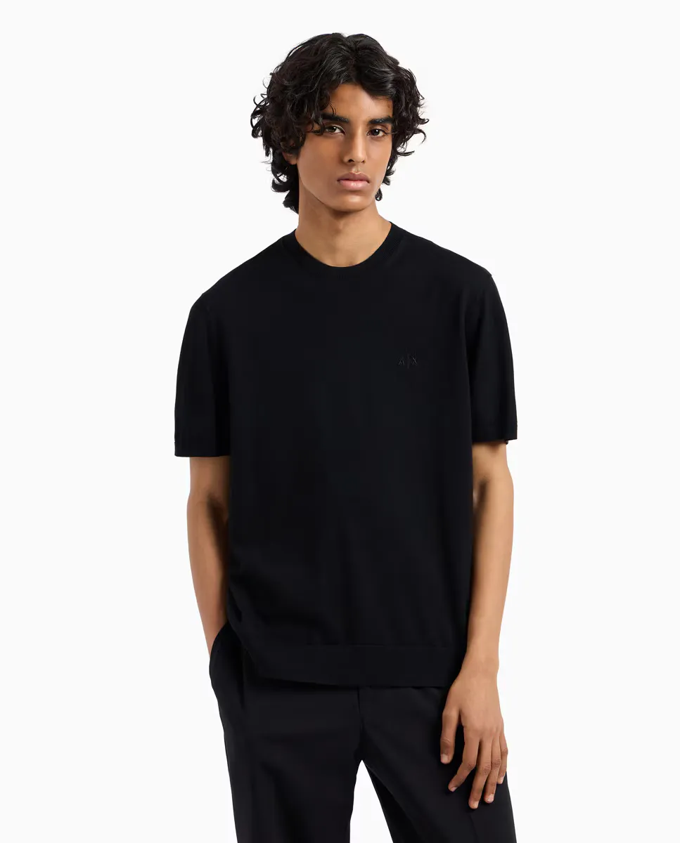 

Футболка прямого кроя с короткими рукавами Armani Exchange, черный