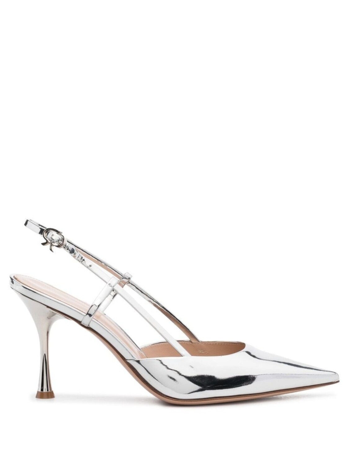 Gianvito Rossi туфли Ribbon 85 с ремешком на пятке, серебристый