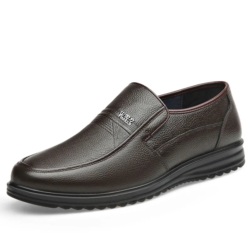 Осенние мужские туфли-лодочки из натуральной кожи WARRIOR, Brown Unlined Shoes