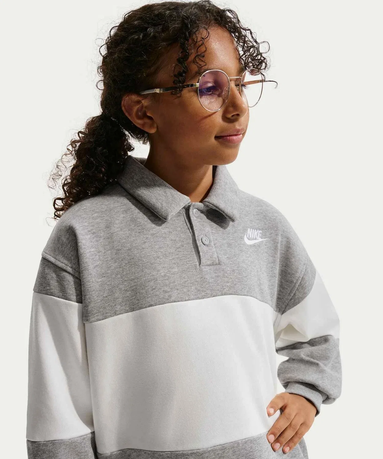 Регби-рубашка Nike Sportswear Club для детей, френч-терри, темно-серый — фото 2