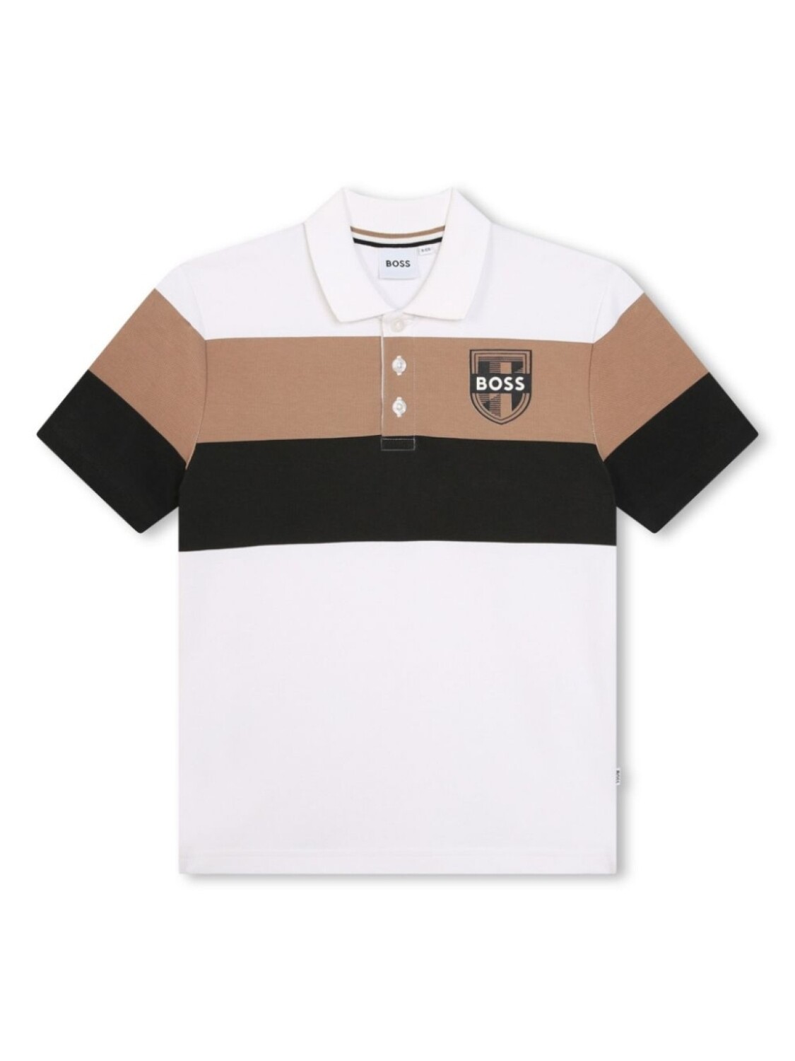 

BOSS Kidswear рубашка поло в полоску с логотипом, белый