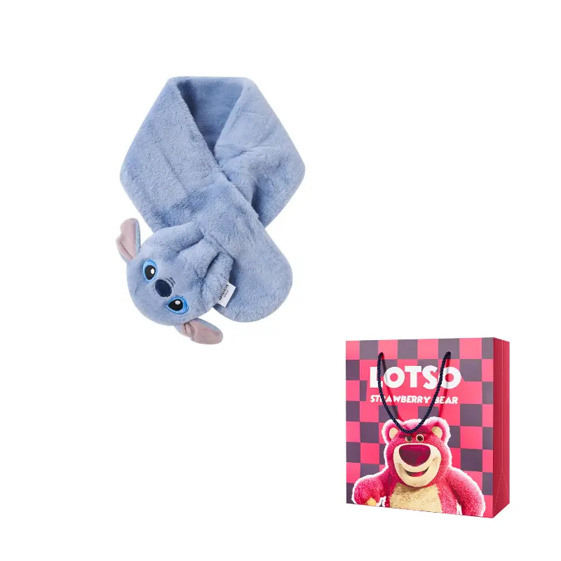 

Disney Искусственный кроличий мех вязаный шарф унисекс, Stitch Plush Scarves