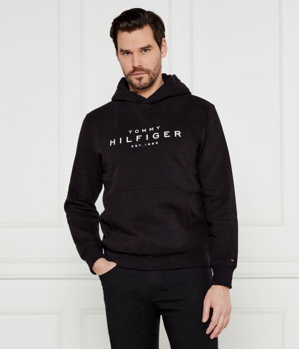 

Толстовка мужская Tommy Hilfiger с надписью, черный