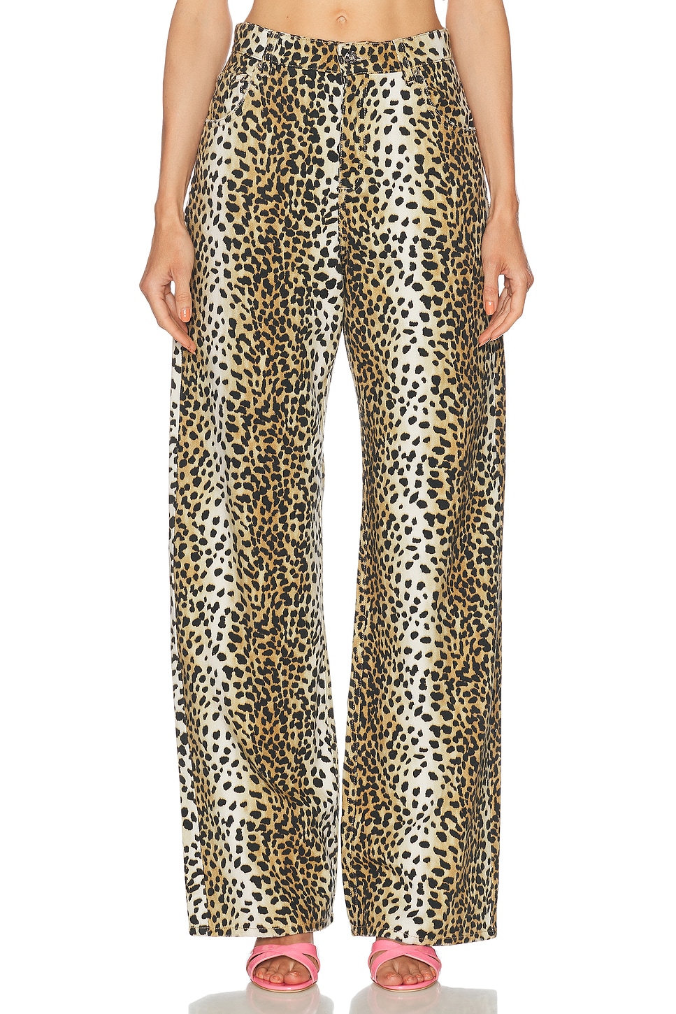 

Широкие брюки с принтом Blumarine, Black & Cognac