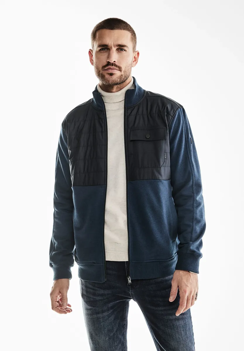 

STREET ONE МУЖСКАЯ толстовка с воротником стойкой Street One Men, синий