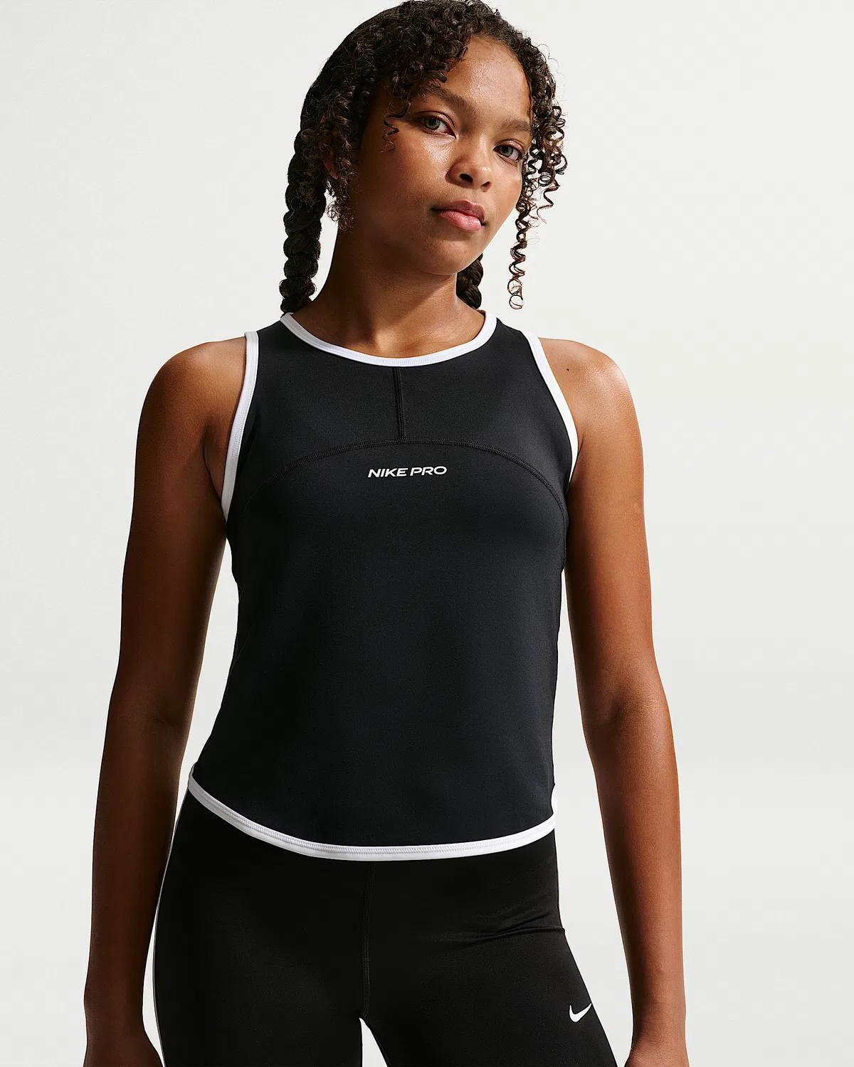 Детский топ Nike Pro Dri-FIT, Black/White/White