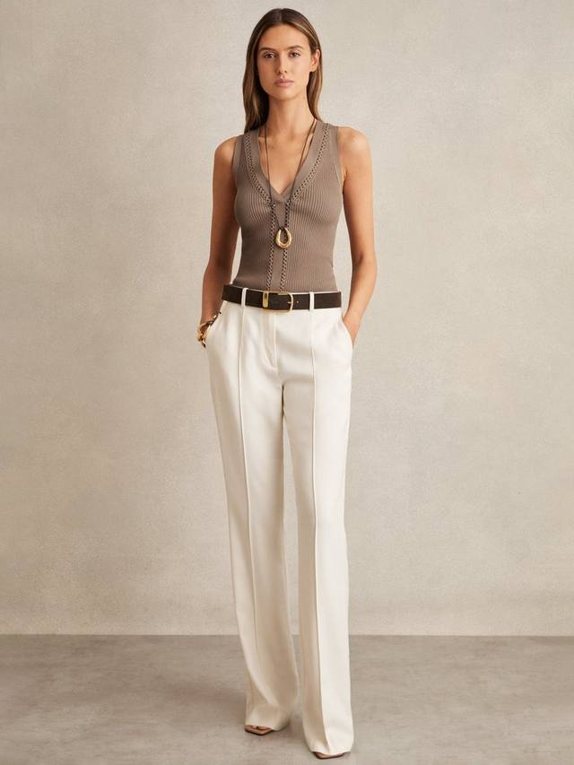 

Безрукавка Lanette Craft Stitch с V-образным вырезом Reiss, Mink