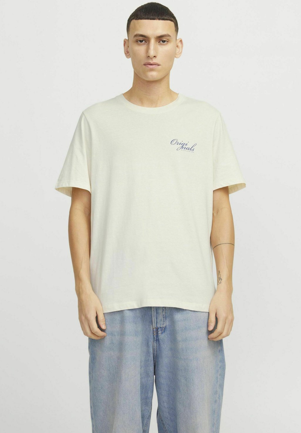 

Футболка с принтом RUNDHALS Jack & Jones, бежевый
