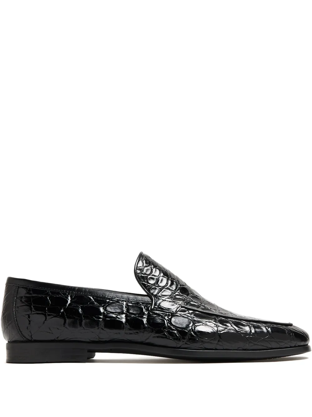 

Лоферы с тиснением под кожу крокодила Magnanni, черный