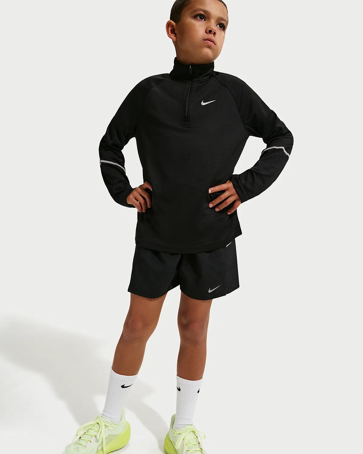 Детские тренировочные шорты Nike Miler Dri-FIT, Black/Black — фото 4