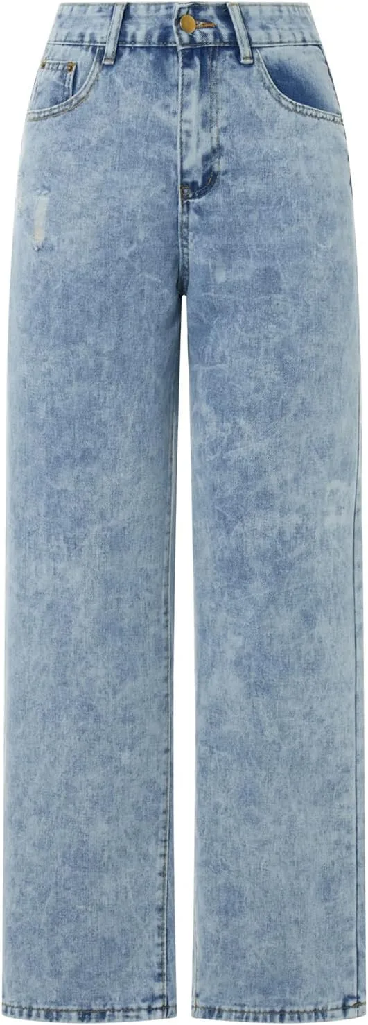 

Женские джинсы прямые широкие мешковатые high waisted relaxed fit деним Fuguibadn