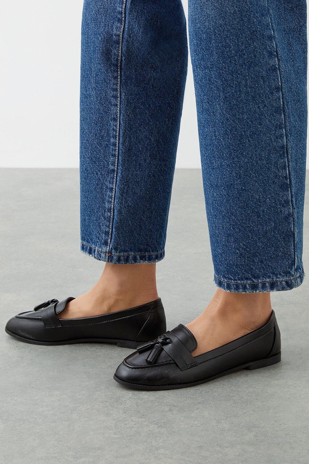 

Широкие лоферы Lennie с кисточками Dorothy Perkins, черный