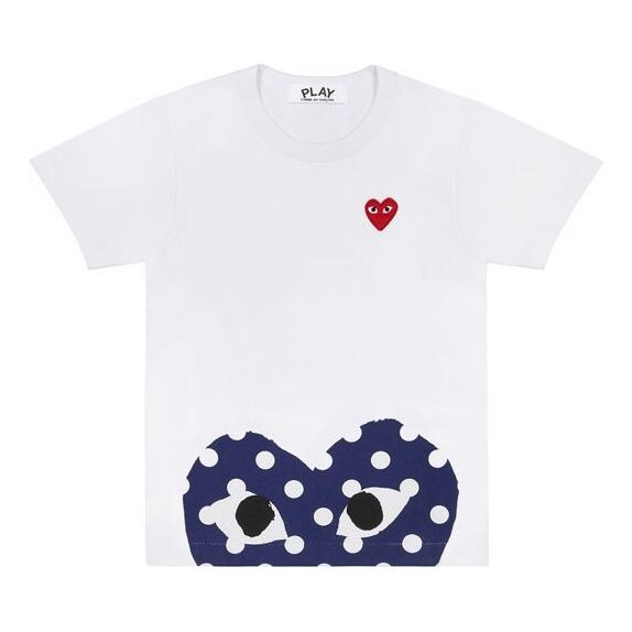 

Футболка blue polka dots pattern short sleeve white Comme Des Garcons Play, белый