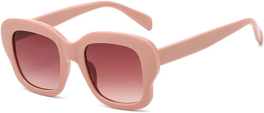 

Солнцезащитные очки с защитой от УФ-излучения UV400 | Большая оправа, панк-стиль, яркие линзы | Для женщин и мужчин, для занятий спортом на открытом воздухе и вождения DSVIGF, Pink-brown