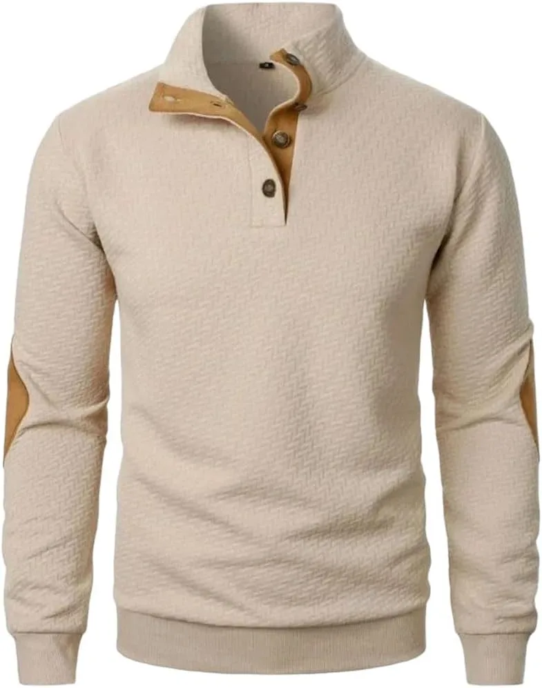 

Мужской свитер с длинным рукавом и отложным воротником