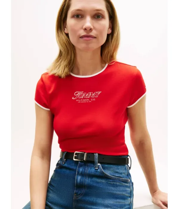 Футболка slim fit Tommy Hilfiger, красный — фото 4