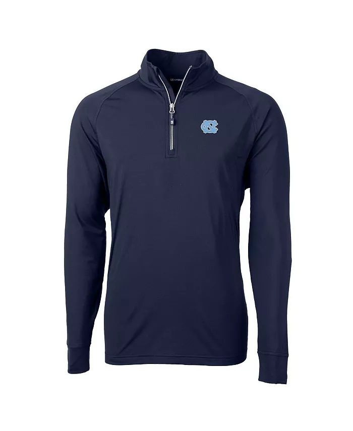 

Мужская синяя толстовка North Carolina Tar Heels Adapt Eco Knit с четверть-молнией Cutter & Buck