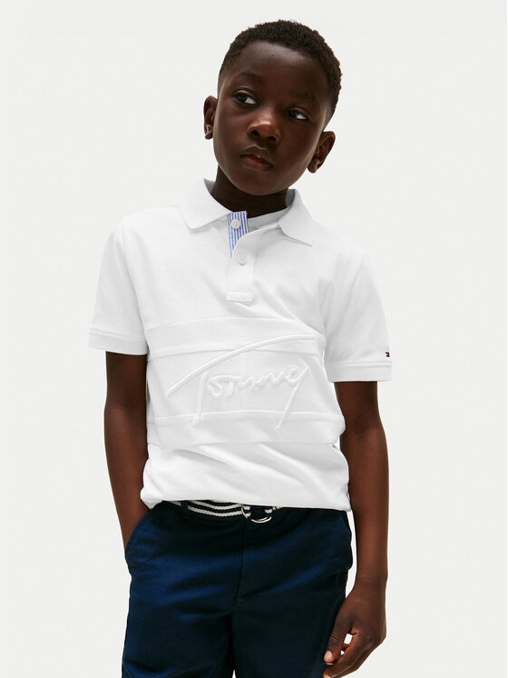 

Рубашка поло стандартный крой Flag KB0KB09714 Tommy Hilfiger, белый