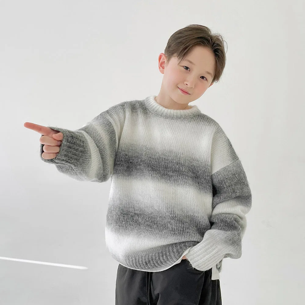 Свитер детский Bohemian Knit с шапкой BERRYCLOSET серый