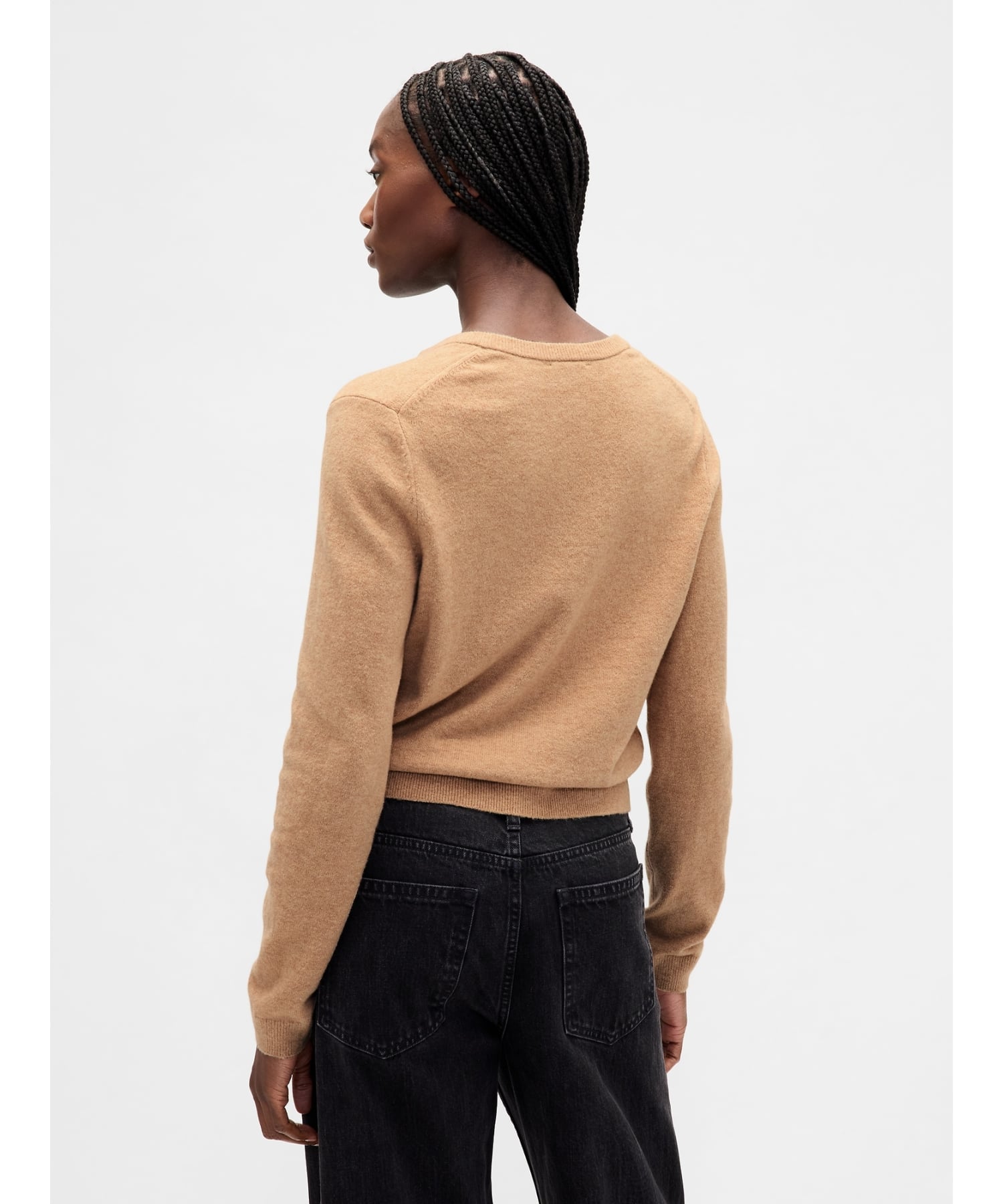 (W)CashSoft Укороченный кардиган из кашемира GAP, CAMEL HEATHER B2277 — фото 3