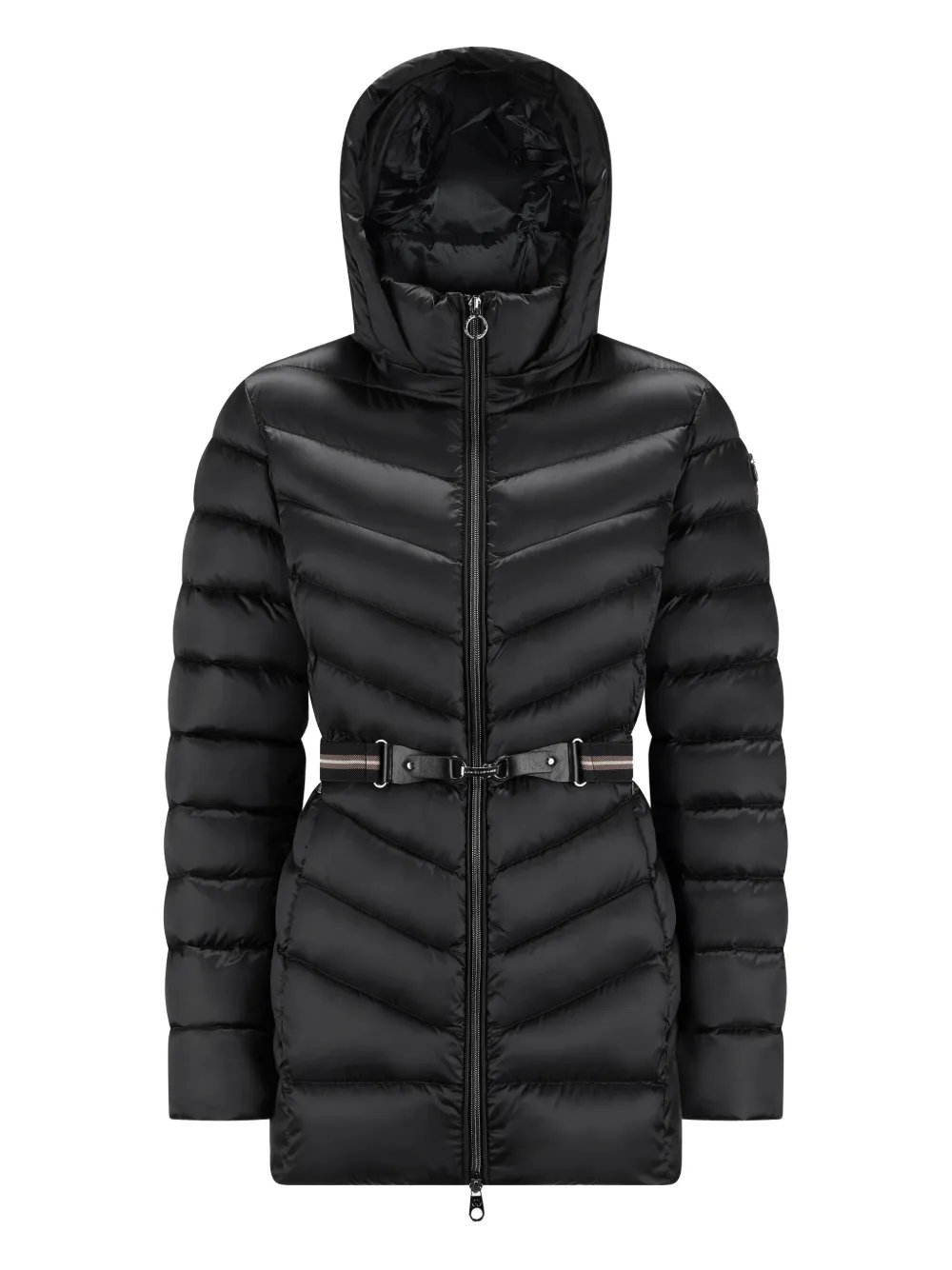

Пуховик с капюшоном и поясом CAPE HORN, черный