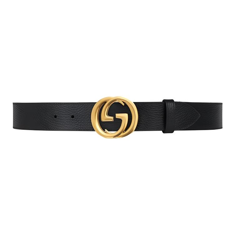 

GUCCI Кожаный ремень унисекс черный шириной 4 см, Black