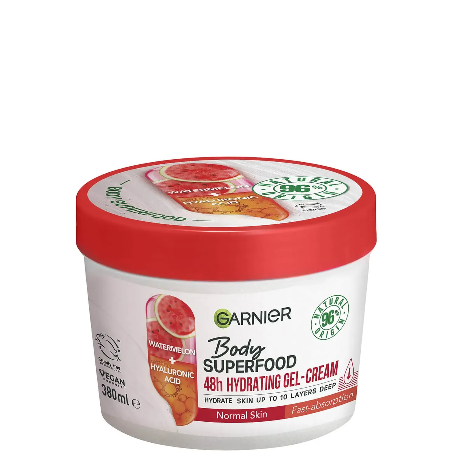 

Body Superfood, Увлажняющий гель-крем, арбуз и гиалуроновая кислота 380мл Garnier