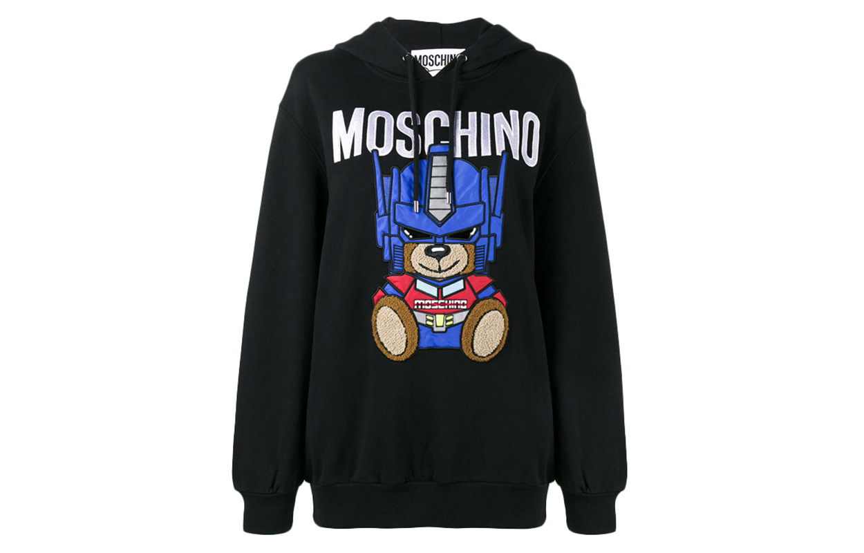 

Толстовка с вышитым плюшевым мишкой Moschino, черный