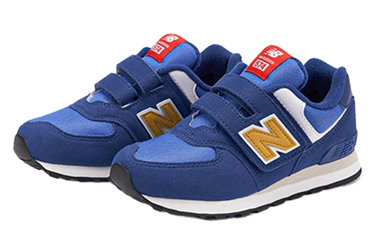 Износостойкие низкие детские беговые кроссовки Blue Kids' New Balance — фото 3