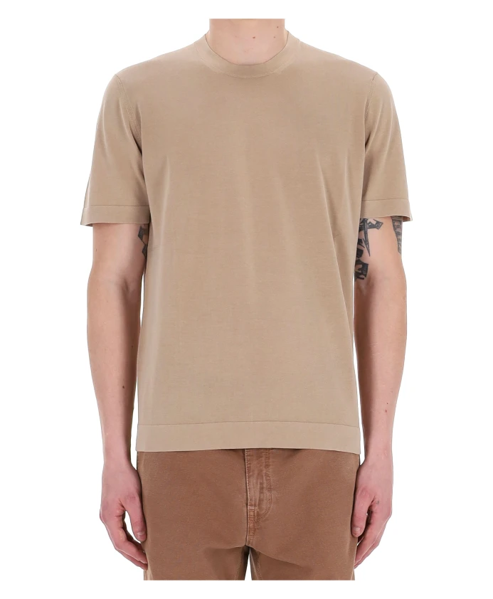 

Легкая футболка из матового хлопка Drumohr, бежевый